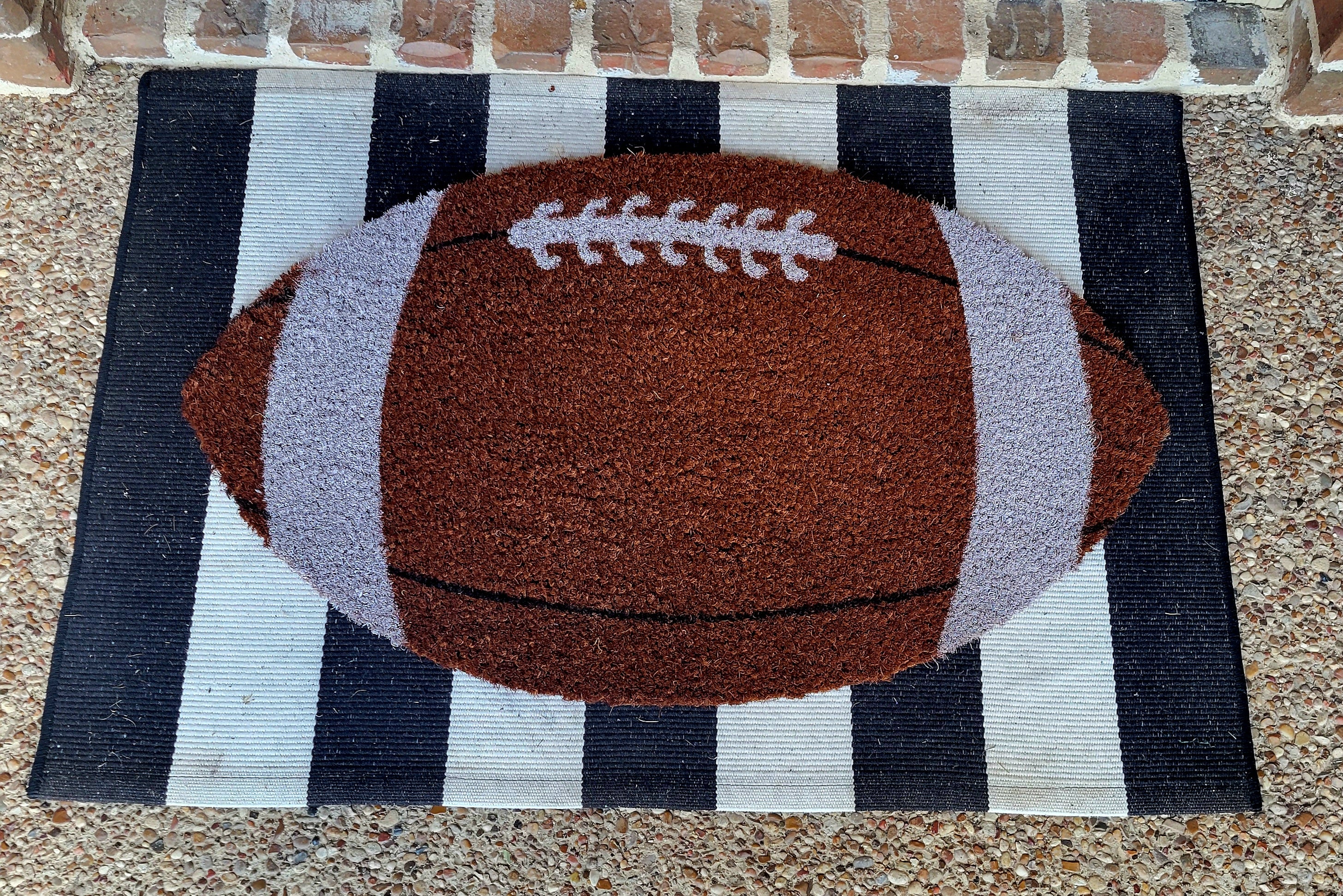 Football Welcome Mat  Fall Door Mats by Nickel Designs Doormats